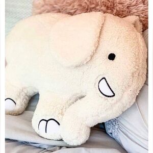 Ivory Ella Elephant Plush Large Pillow NWT